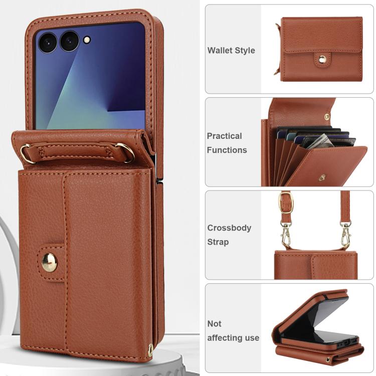 For Samsung Galaxy Z Flip7 5G Solid Color Backpack Wallet Card Slot RFID PU Phone Case