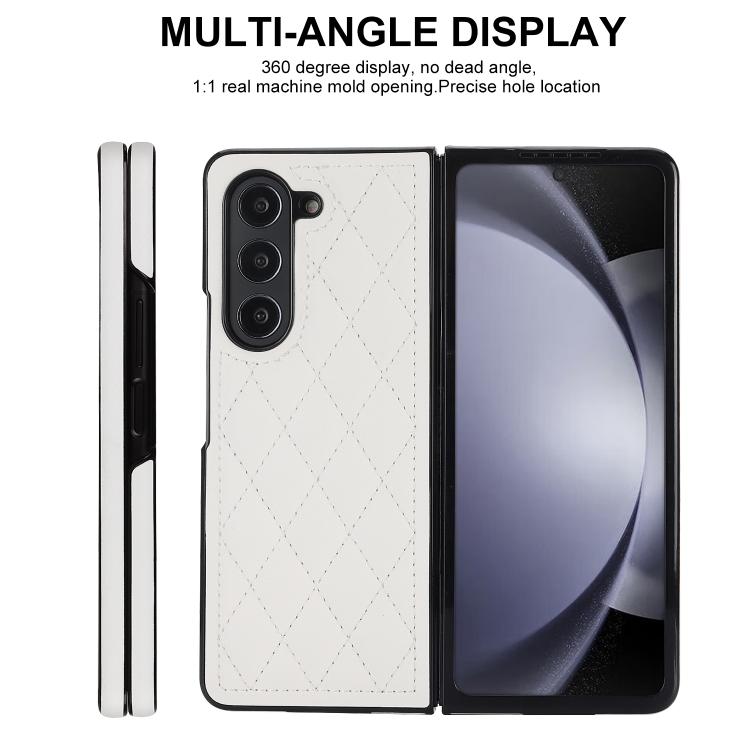 For Samsung Galaxy Z Fold7 5G Rhombic Fold Leather Phone Case