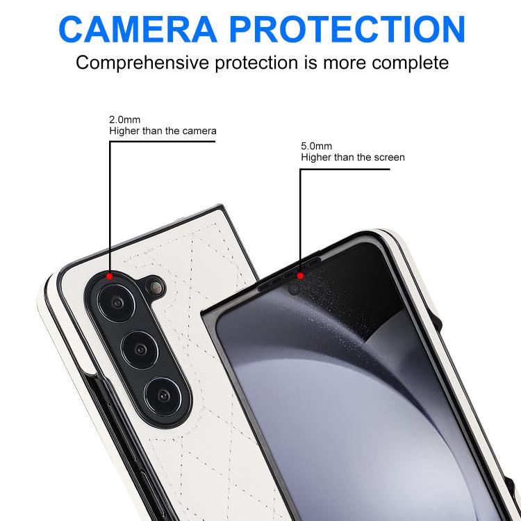 For Samsung Galaxy Z Fold7 5G Rhombic Fold Leather Phone Case