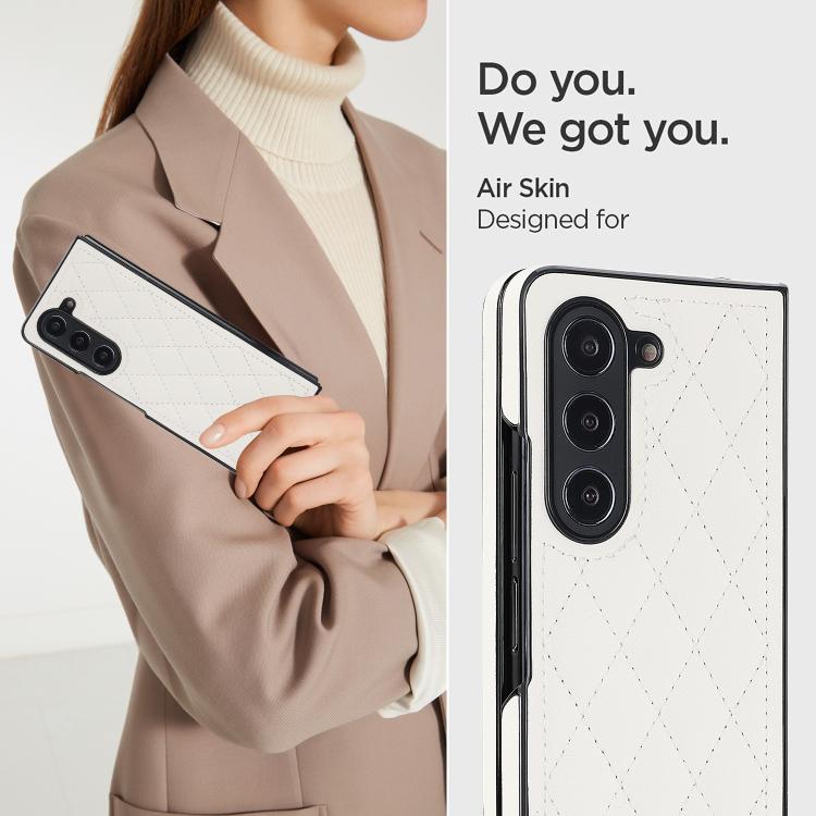 For Samsung Galaxy Z Fold7 5G Rhombic Fold Leather Phone Case