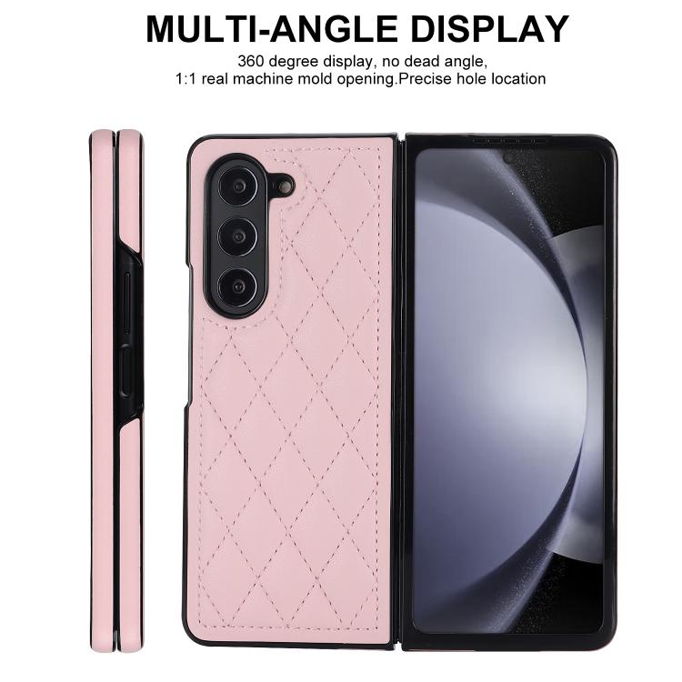 For Samsung Galaxy Z Fold7 5G Rhombic Fold Leather Phone Case