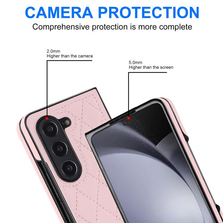 For Samsung Galaxy Z Fold7 5G Rhombic Fold Leather Phone Case
