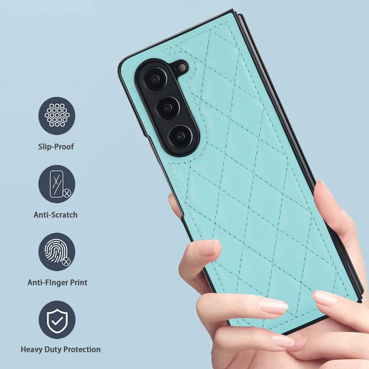 For Samsung Galaxy Z Fold7 5G Rhombic Fold Leather Phone Case