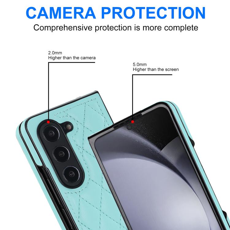 For Samsung Galaxy Z Fold7 5G Rhombic Fold Leather Phone Case