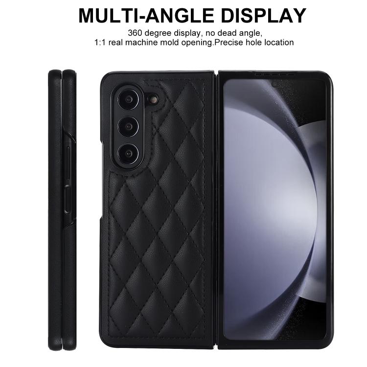 For Samsung Galaxy Z Fold7 5G Rhombic Fold Leather Phone Case