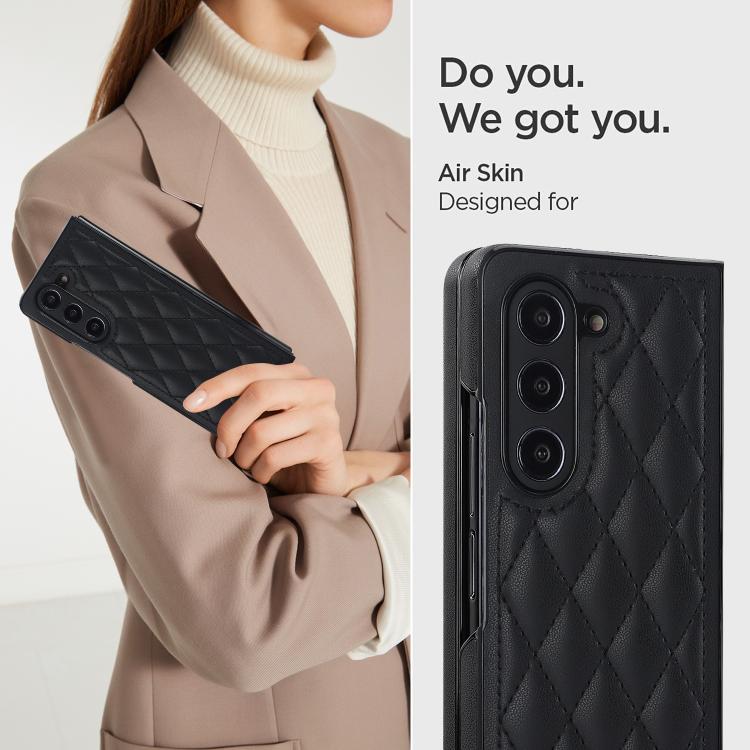 For Samsung Galaxy Z Fold7 5G Rhombic Fold Leather Phone Case