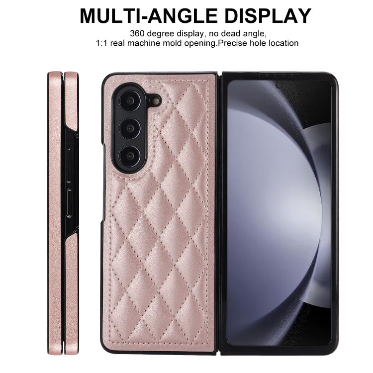For Samsung Galaxy Z Fold7 5G Rhombic Fold Leather Phone Case