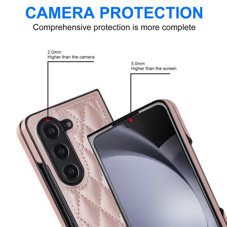 For Samsung Galaxy Z Fold7 5G Rhombic Fold Leather Phone Case