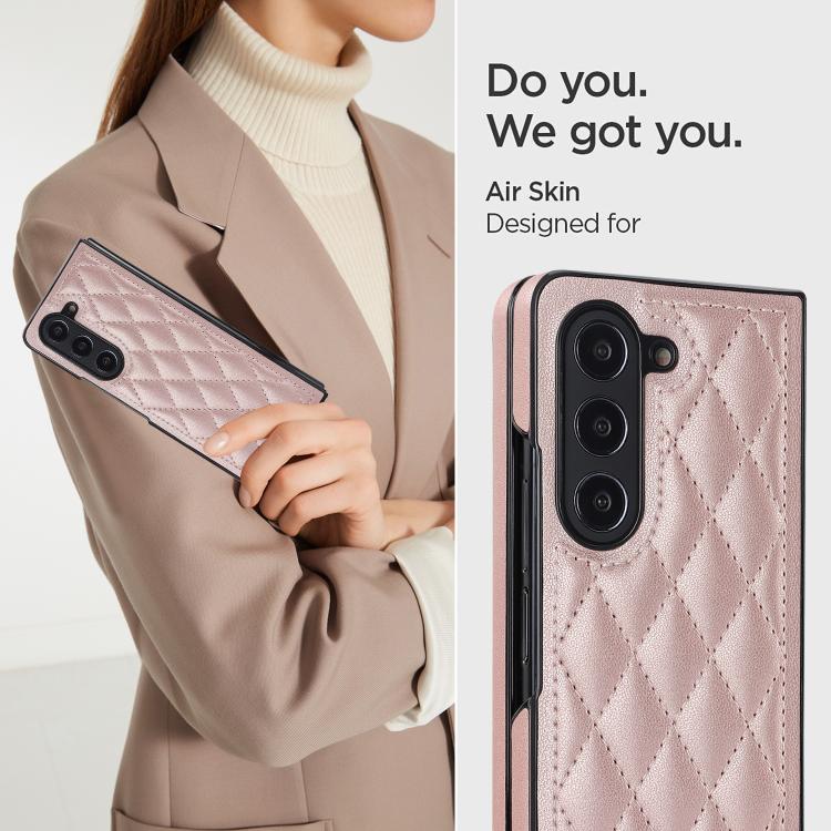 For Samsung Galaxy Z Fold7 5G Rhombic Fold Leather Phone Case