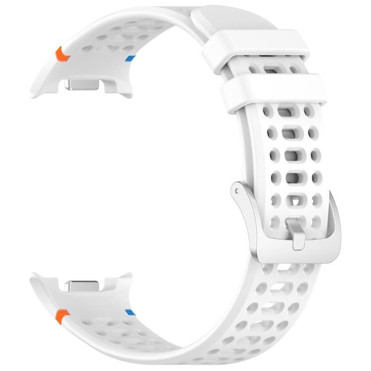 For Samsung Galaxy Watch8 / Watch8 Classic xDfind Alloy Silver Buckle Breathable Hole Silicone Watch Band