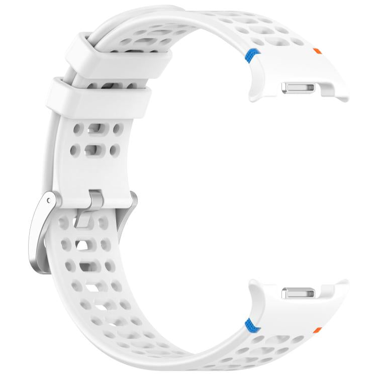 For Samsung Galaxy Watch8 / Watch8 Classic xDfind Alloy Silver Buckle Breathable Hole Silicone Watch Band