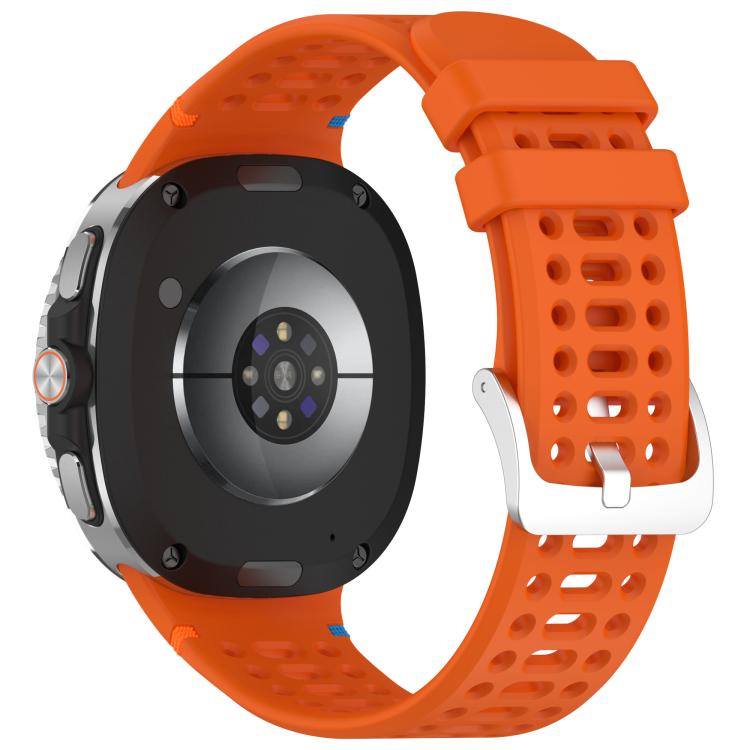 For Samsung Galaxy Watch8 / Watch8 Classic xDfind Alloy Silver Buckle Breathable Hole Silicone Watch Band