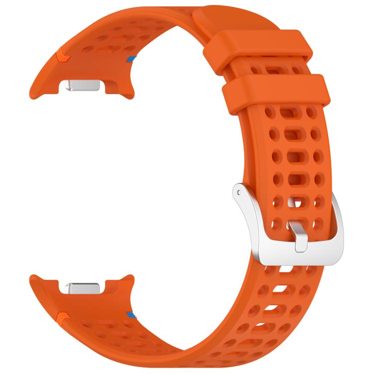 For Samsung Galaxy Watch8 / Watch8 Classic xDfind Alloy Silver Buckle Breathable Hole Silicone Watch Band
