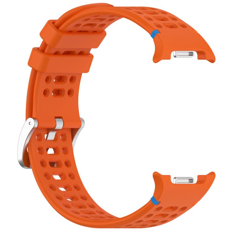 For Samsung Galaxy Watch8 / Watch8 Classic xDfind Alloy Silver Buckle Breathable Hole Silicone Watch Band
