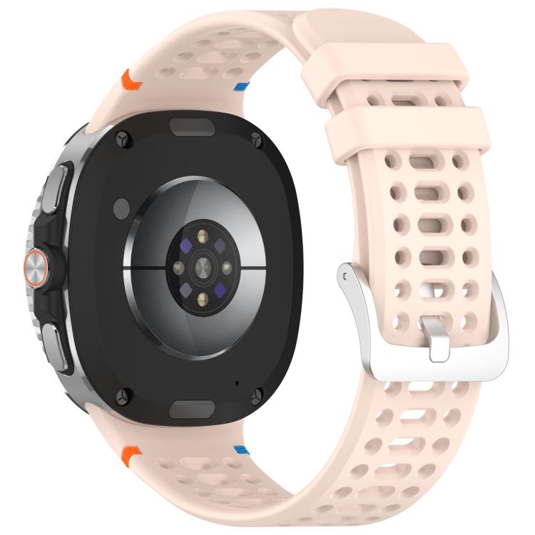 For Samsung Galaxy Watch8 / Watch8 Classic xDfind Alloy Silver Buckle Breathable Hole Silicone Watch Band