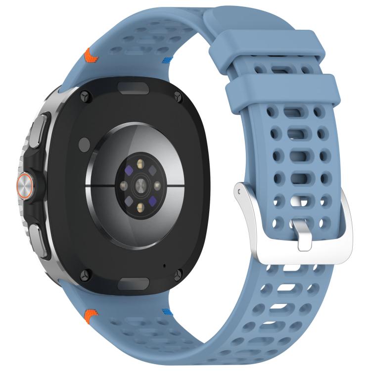 For Samsung Galaxy Watch8 / Watch8 Classic xDfind Alloy Silver Buckle Breathable Hole Silicone Watch Band