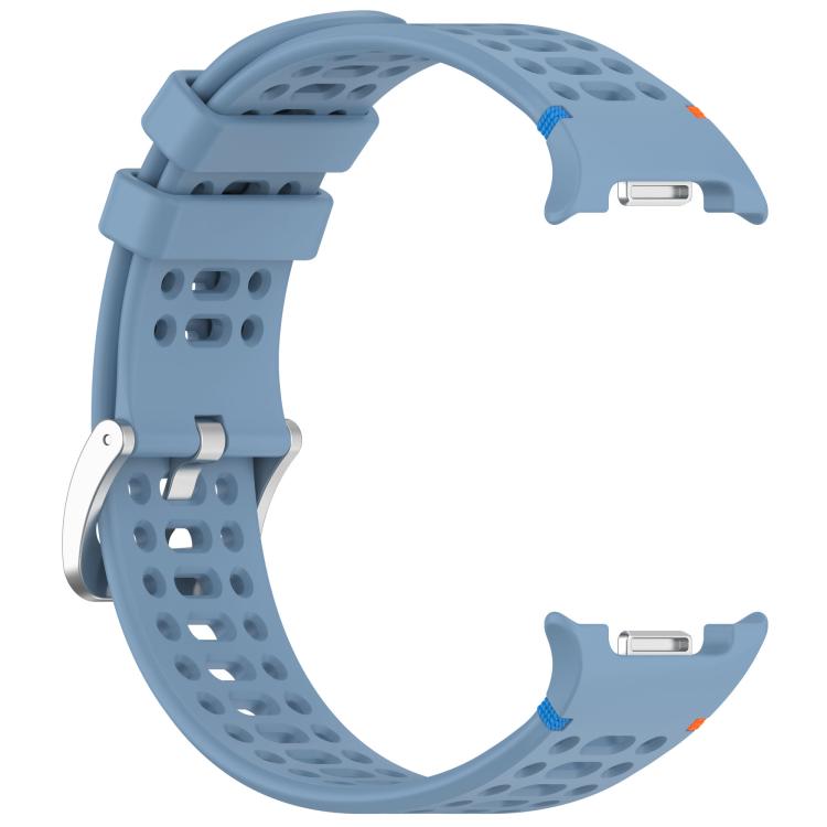 For Samsung Galaxy Watch8 / Watch8 Classic xDfind Alloy Silver Buckle Breathable Hole Silicone Watch Band