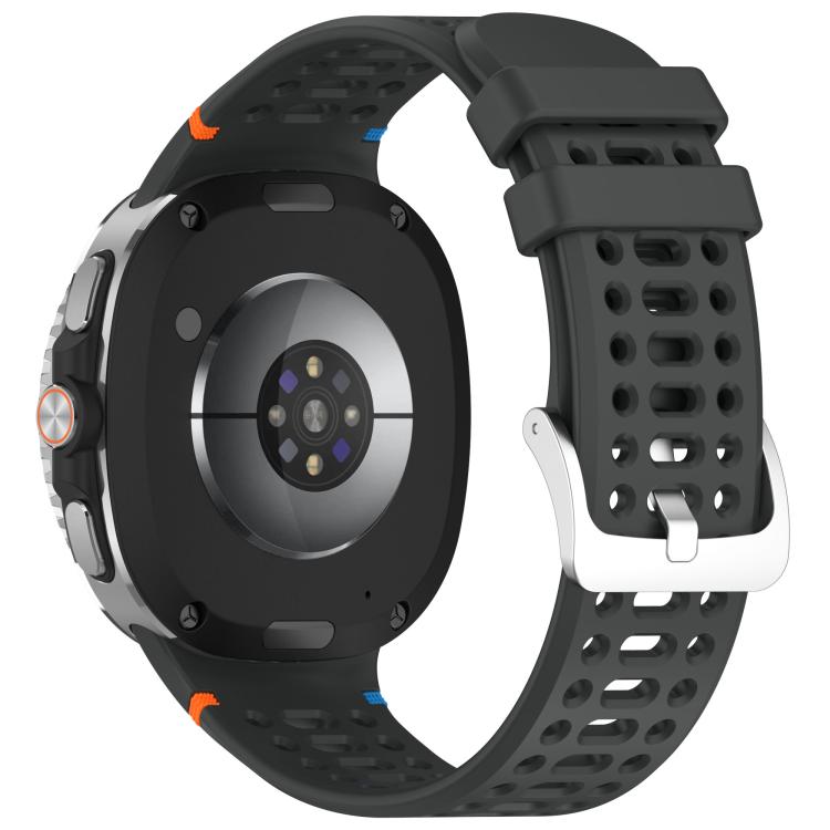 For Samsung Galaxy Watch8 / Watch8 Classic xDfind Alloy Silver Buckle Breathable Hole Silicone Watch Band