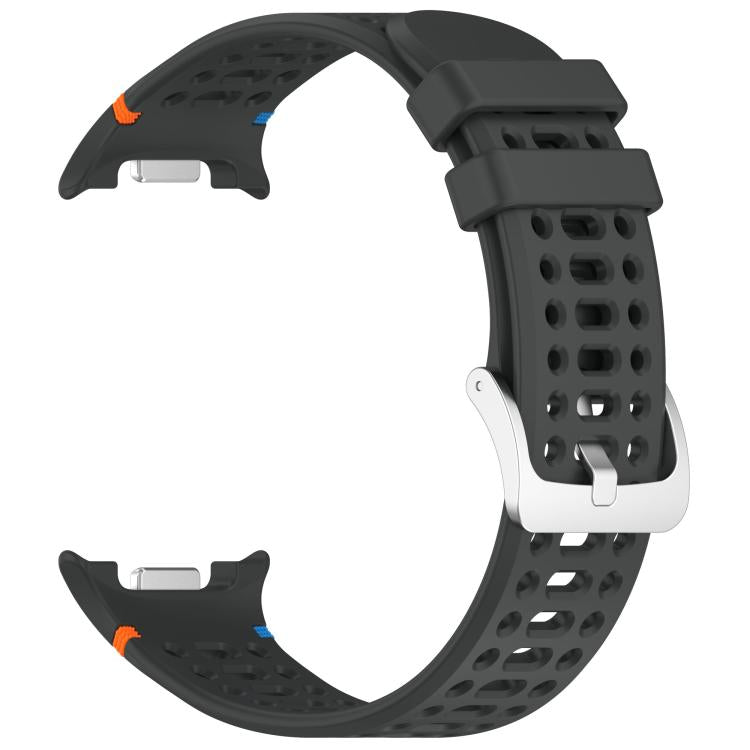 For Samsung Galaxy Watch8 / Watch8 Classic xDfind Alloy Silver Buckle Breathable Hole Silicone Watch Band