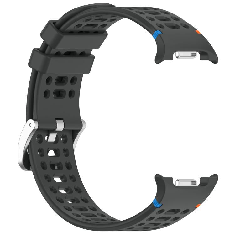 For Samsung Galaxy Watch8 / Watch8 Classic xDfind Alloy Silver Buckle Breathable Hole Silicone Watch Band