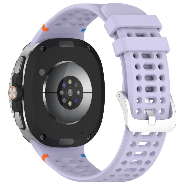For Samsung Galaxy Watch8 / Watch8 Classic xDfind Alloy Silver Buckle Breathable Hole Silicone Watch Band