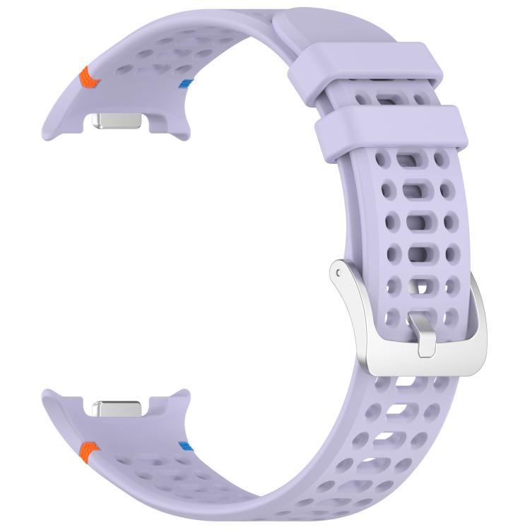 For Samsung Galaxy Watch8 / Watch8 Classic xDfind Alloy Silver Buckle Breathable Hole Silicone Watch Band