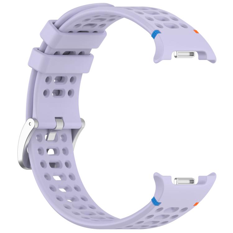 For Samsung Galaxy Watch8 / Watch8 Classic xDfind Alloy Silver Buckle Breathable Hole Silicone Watch Band