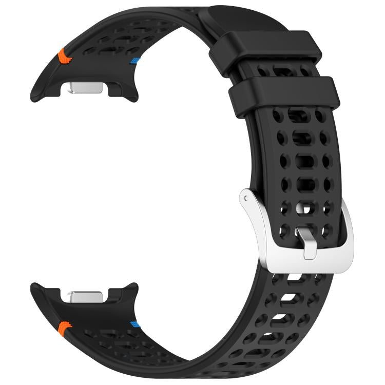 For Samsung Galaxy Watch8 / Watch8 Classic xDfind Alloy Silver Buckle Breathable Hole Silicone Watch Band