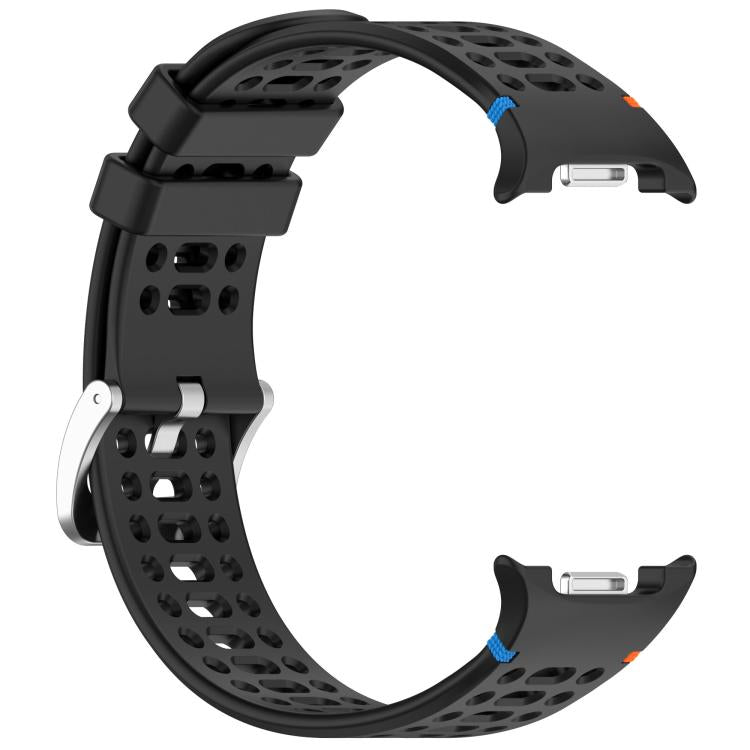 For Samsung Galaxy Watch8 / Watch8 Classic xDfind Alloy Silver Buckle Breathable Hole Silicone Watch Band