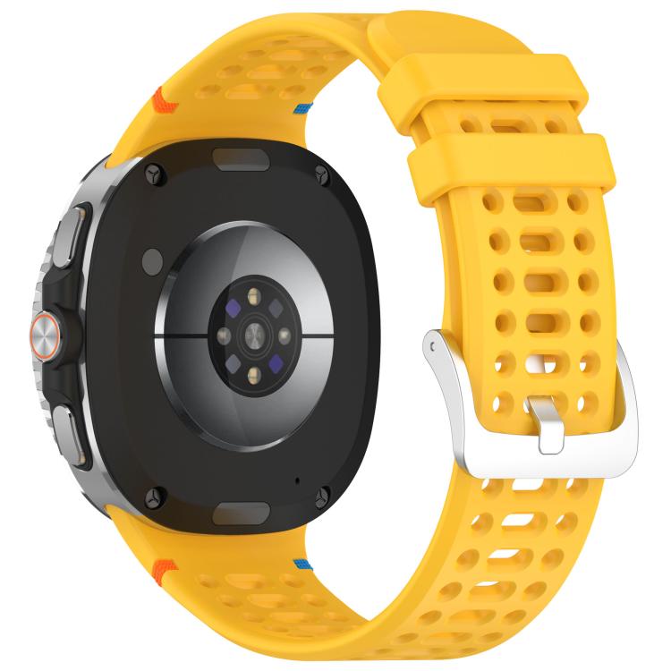 For Samsung Galaxy Watch8 / Watch8 Classic xDfind Alloy Silver Buckle Breathable Hole Silicone Watch Band