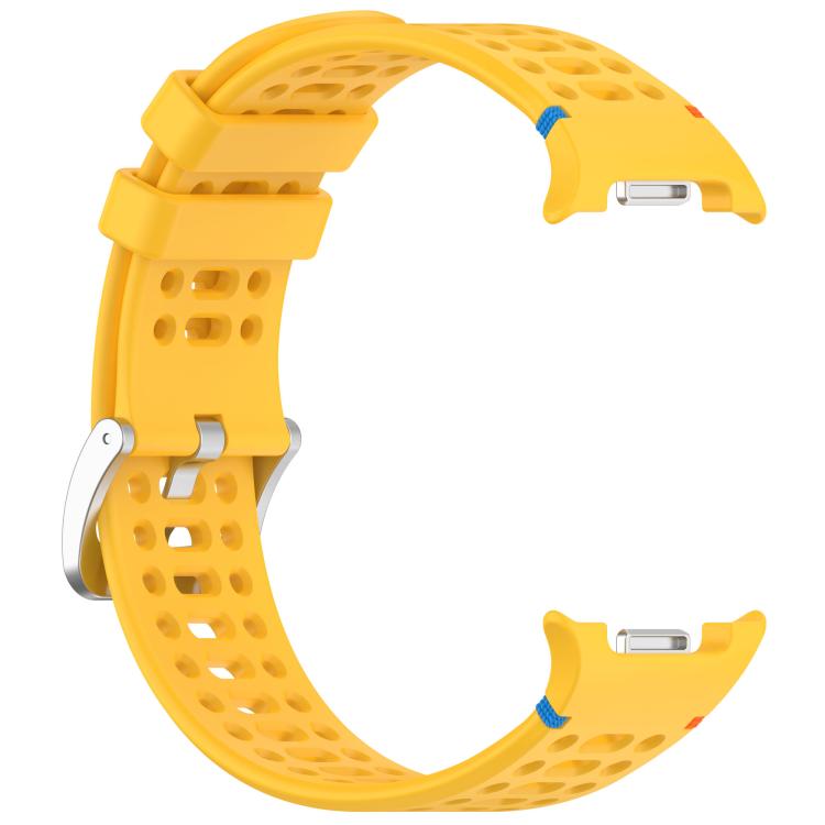 For Samsung Galaxy Watch8 / Watch8 Classic xDfind Alloy Silver Buckle Breathable Hole Silicone Watch Band