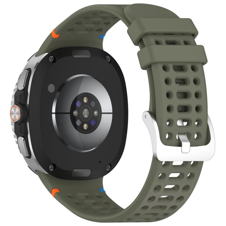 For Samsung Galaxy Watch8 / Watch8 Classic xDfind Alloy Silver Buckle Breathable Hole Silicone Watch Band