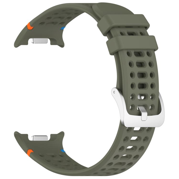 For Samsung Galaxy Watch8 / Watch8 Classic xDfind Alloy Silver Buckle Breathable Hole Silicone Watch Band