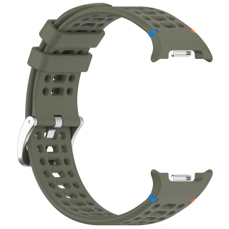 For Samsung Galaxy Watch8 / Watch8 Classic xDfind Alloy Silver Buckle Breathable Hole Silicone Watch Band