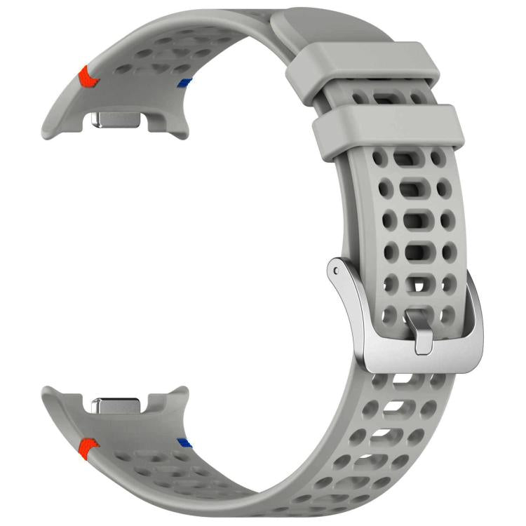 For Samsung Galaxy Watch8 / Watch8 Classic xDfind Alloy Silver Buckle Breathable Hole Silicone Watch Band