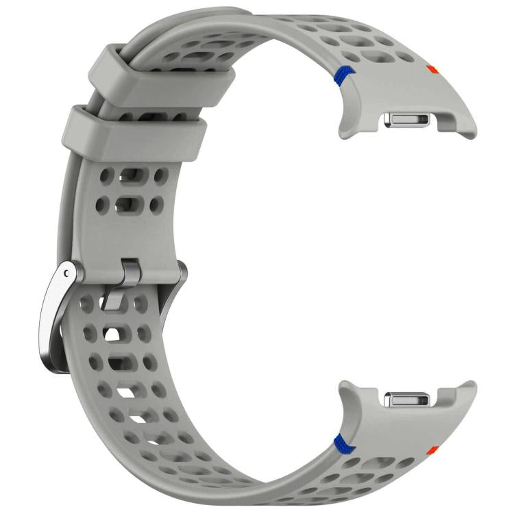 For Samsung Galaxy Watch8 / Watch8 Classic xDfind Alloy Silver Buckle Breathable Hole Silicone Watch Band