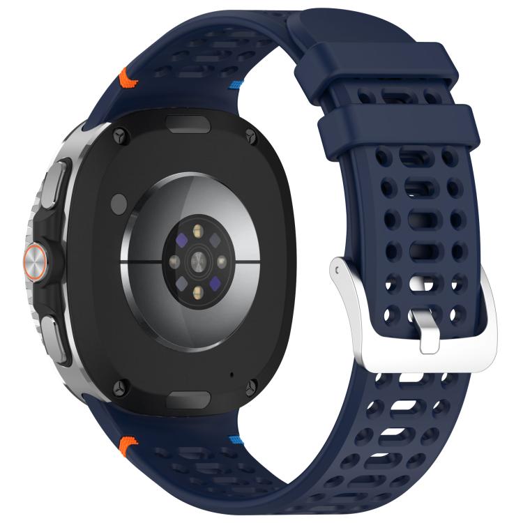 For Samsung Galaxy Watch8 / Watch8 Classic xDfind Alloy Silver Buckle Breathable Hole Silicone Watch Band