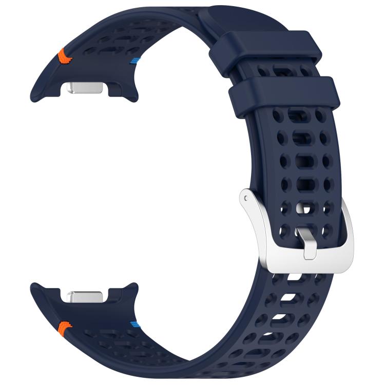 For Samsung Galaxy Watch8 / Watch8 Classic xDfind Alloy Silver Buckle Breathable Hole Silicone Watch Band