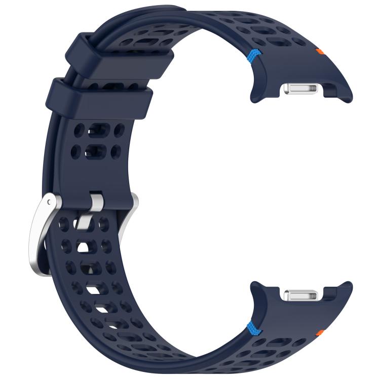 For Samsung Galaxy Watch8 / Watch8 Classic xDfind Alloy Silver Buckle Breathable Hole Silicone Watch Band