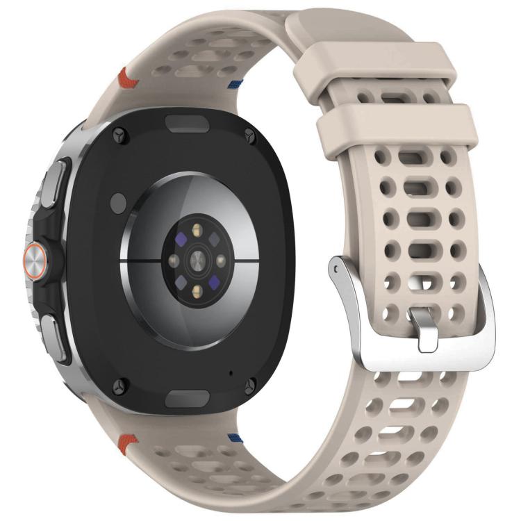 For Samsung Galaxy Watch8 / Watch8 Classic xDfind Alloy Silver Buckle Breathable Hole Silicone Watch Band