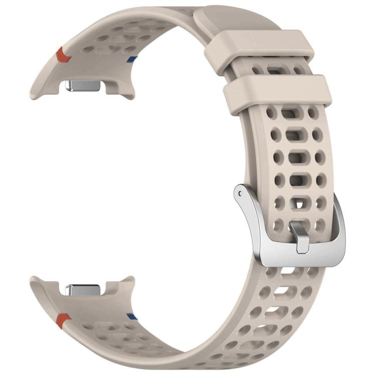 For Samsung Galaxy Watch8 / Watch8 Classic xDfind Alloy Silver Buckle Breathable Hole Silicone Watch Band