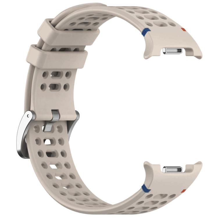 For Samsung Galaxy Watch8 / Watch8 Classic xDfind Alloy Silver Buckle Breathable Hole Silicone Watch Band