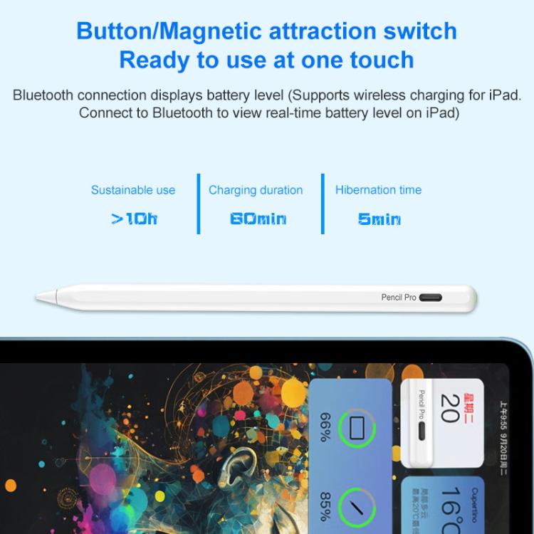 For iPad RedPepper P25 Pro Anti-Mistouch Magnetic Charging Capacitive Stylus - White