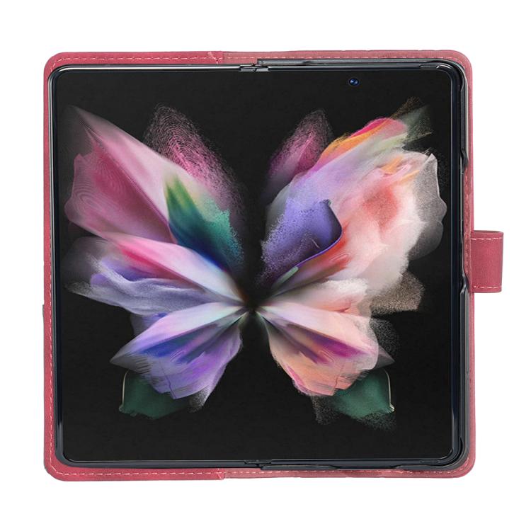 For Samsung Galaxy Z Fold7 Magnetic Buckle Rhombus Texture Leather Phone Case