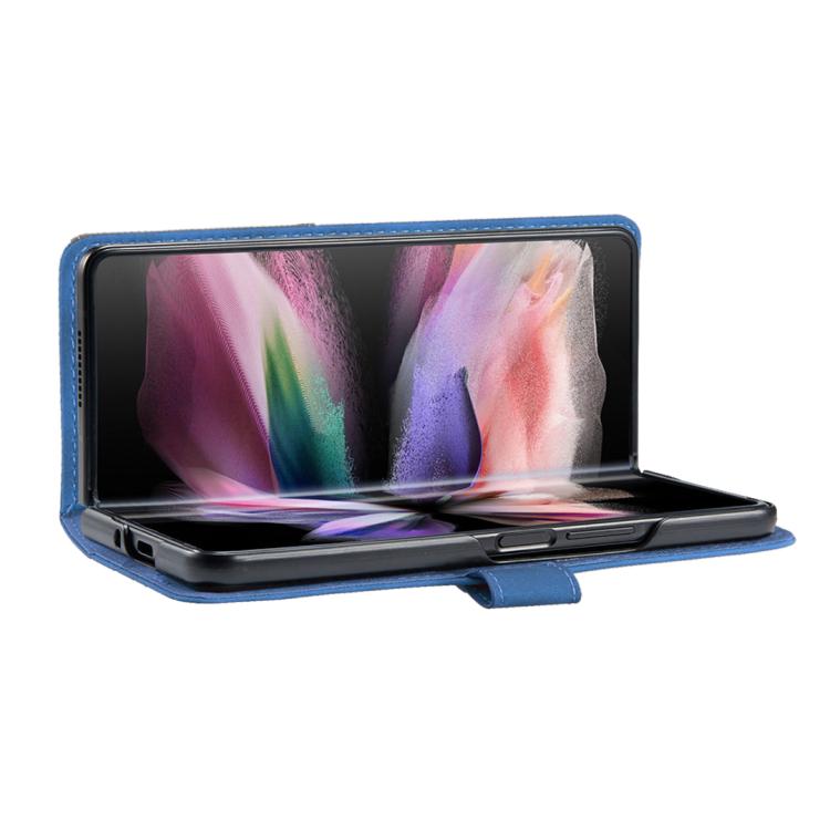 For Samsung Galaxy Z Fold7 Magnetic Buckle Rhombus Texture Leather Phone Case