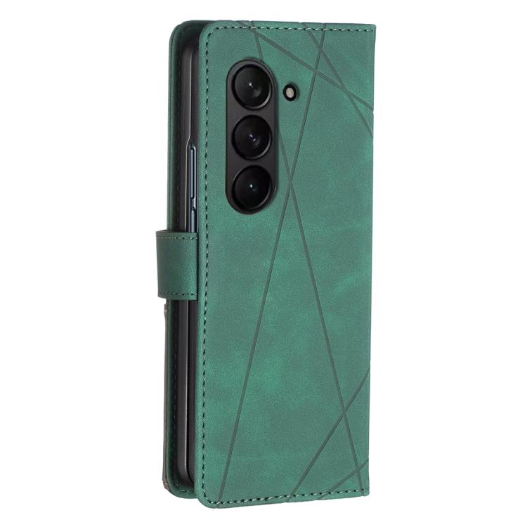For Samsung Galaxy Z Fold7 Magnetic Buckle Rhombus Texture Leather Phone Case