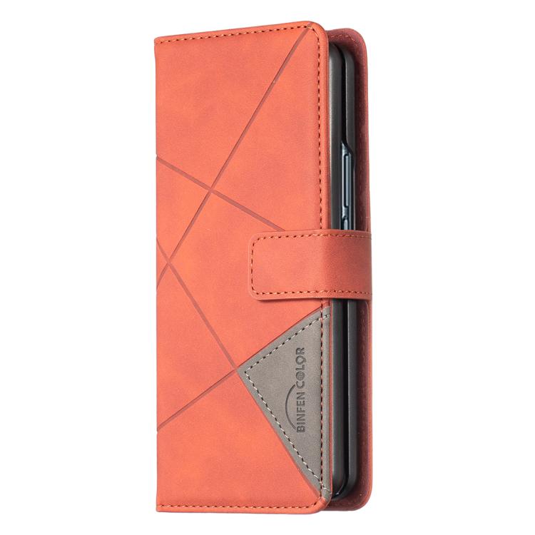 For Samsung Galaxy Z Fold7 Magnetic Buckle Rhombus Texture Leather Phone Case