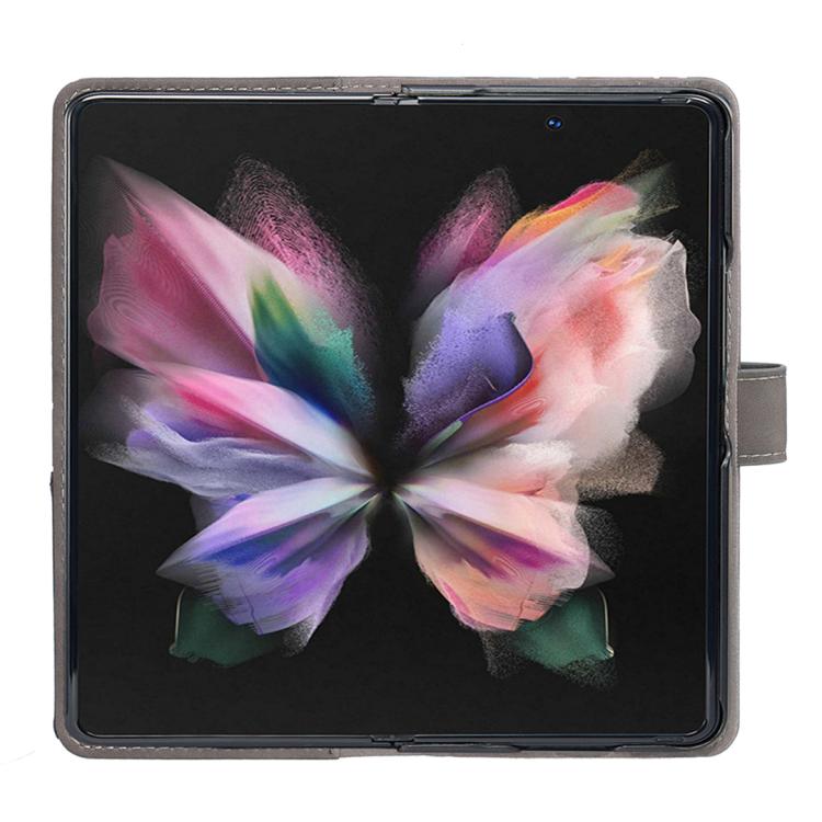 For Samsung Galaxy Z Fold7 Magnetic Buckle Rhombus Texture Leather Phone Case