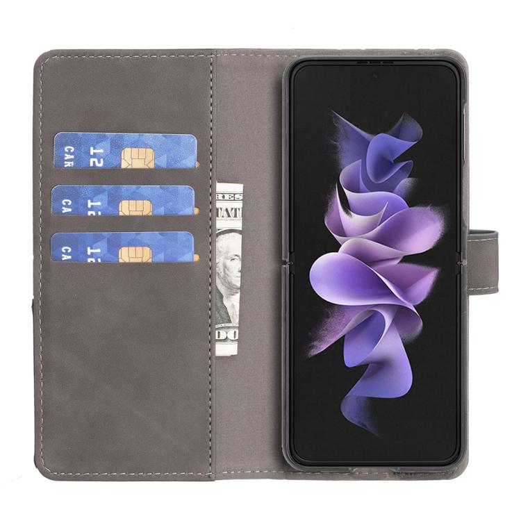 For Samsung Galaxy Z Fold7 Magnetic Buckle Rhombus Texture Leather Phone Case