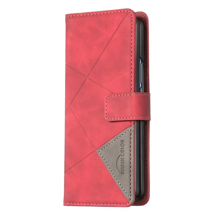 For Samsung Galaxy Z Fold6 Magnetic Buckle Rhombus Texture Leather Phone Case